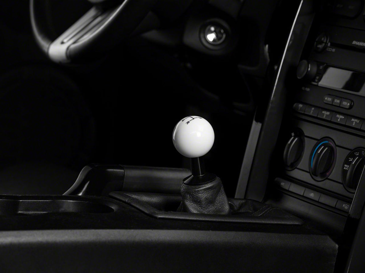 SpeedForm Modern Billet Retro Style 5-Speed Shift Knob; White (05-10 Mustang GT, V6)