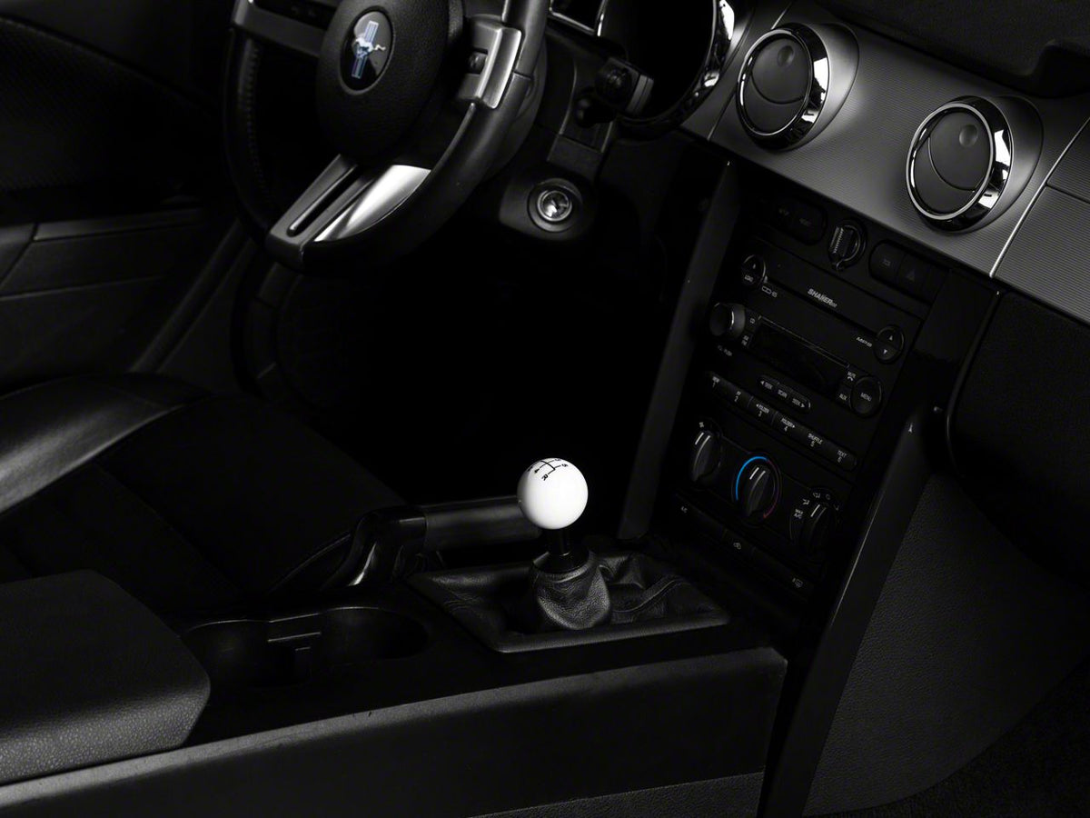 SpeedForm Modern Billet Retro Style 5-Speed Shift Knob; White (05-10 Mustang GT, V6)