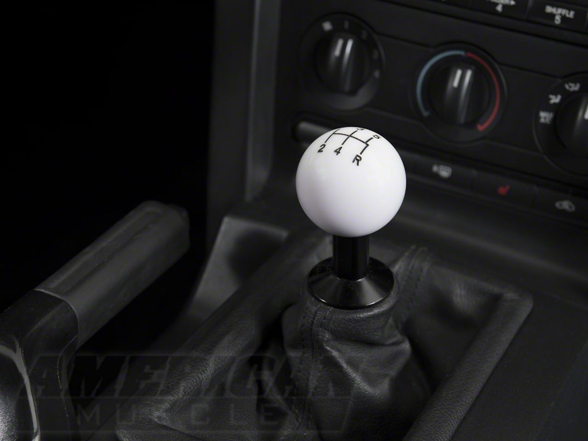 SpeedForm Modern Billet Retro Style 5-Speed Shift Knob; White (05-10 Mustang GT, V6)