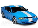 SEC10 Super Snake Style Stripes; White (94-04 Mustang)