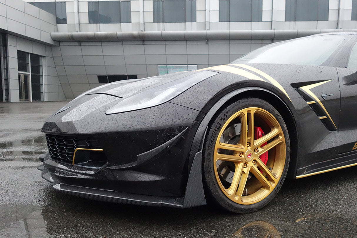 2013-2019 Corvette C7 Z51 Z06 Grandsport Carbon Fiber Front Lip Winglets
