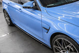 2014-2020 BMW  M4 F82 F80 M3  MP Style Carbon Fiber Side Skirts Under Board