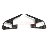 C8 Corvette Real Carbon Fiber Steering Wheel Button Trim Covers | Interior Overlay (2020–2026)