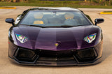 2011-2016 Lamborghini Aventador Style Carbon Fiber Front Lip Carbonado (DM) Fits: LP700 Coupe and Roadster