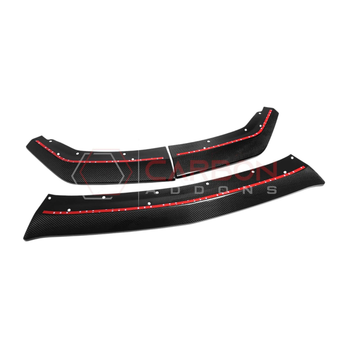 2024+ Mustang GT Ecoboost Carbon Fiber Front Bumper Lip Splitter Extensions | 3pcs