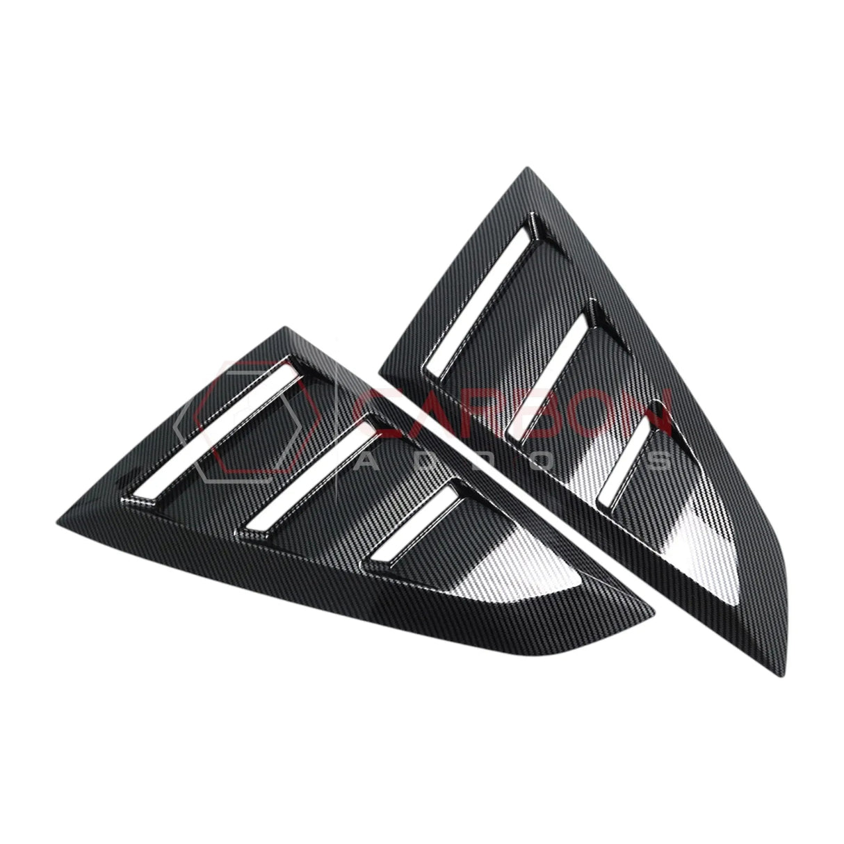 Rear Quarter Window Louvers for 2024+ Ford Mustang (Gloss Black ABS)