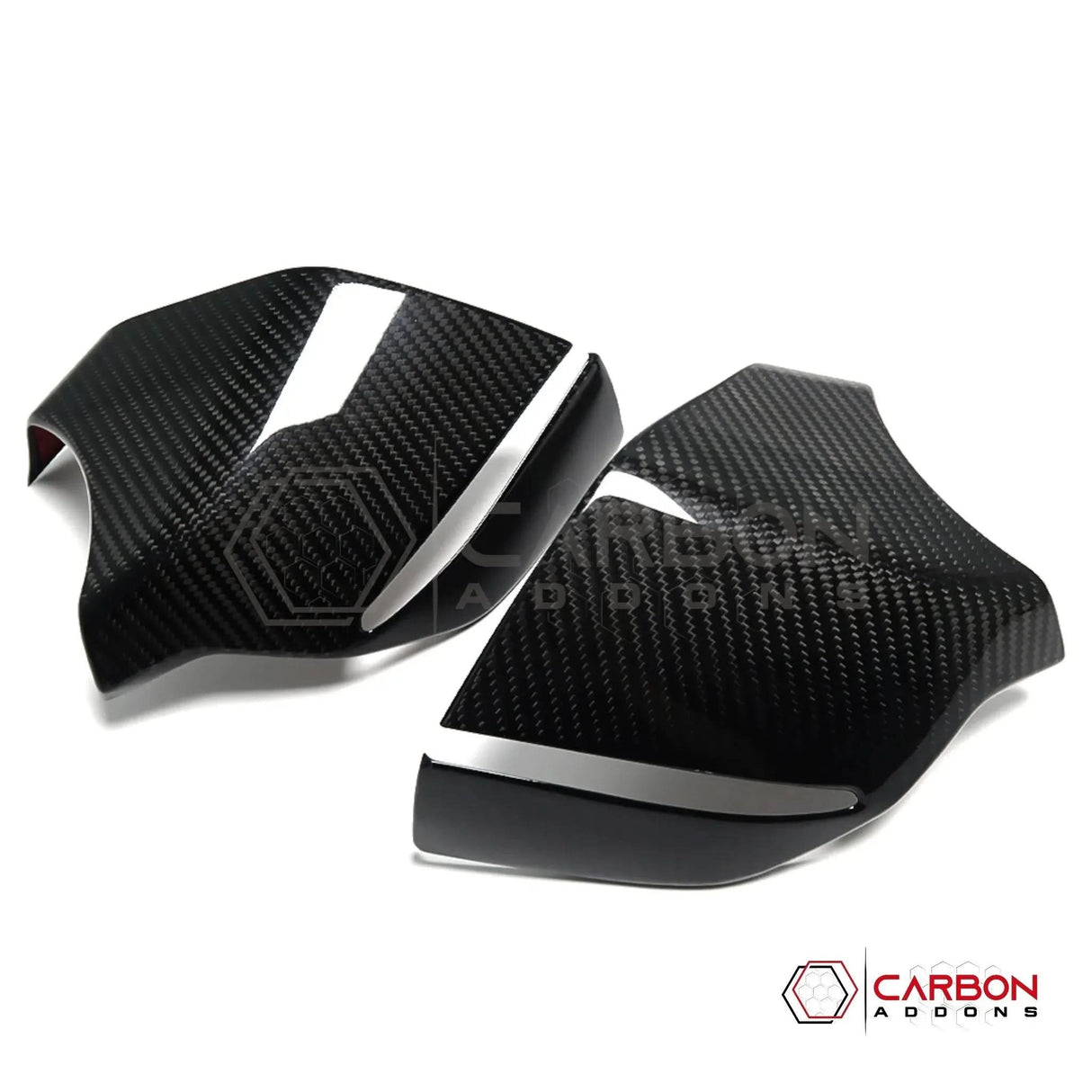 C8 Corvette Real Carbon Fiber Bottom Mirror Trim Covers | Exterior Overlay (2020–2026)