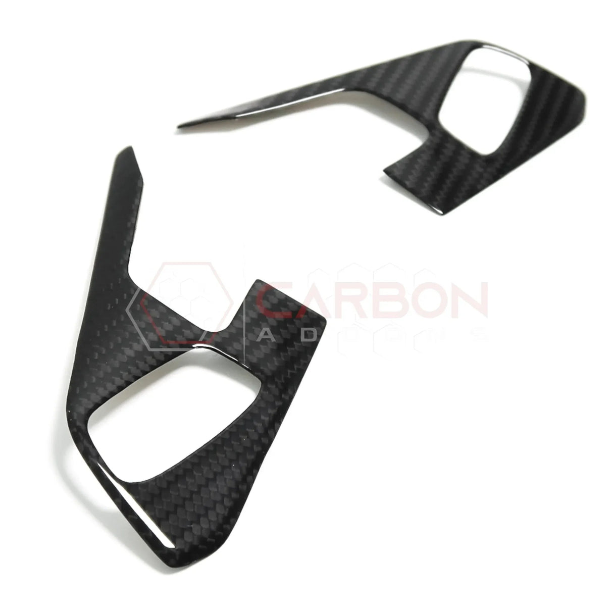 C8 Corvette Real Carbon Fiber Steering Wheel Button Trim Covers | Interior Overlay (2020–2026)