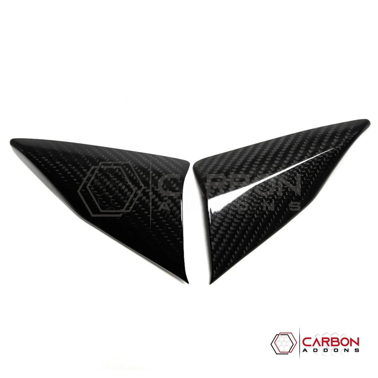 C8 Corvette Carbon Fiber Door Window A-Pillar Interior Triangle Trim Covers