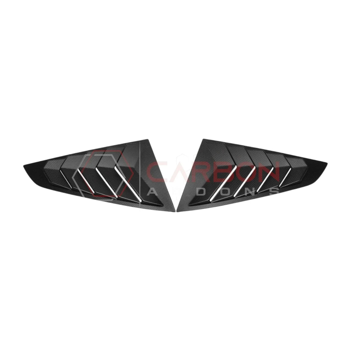 Real Carbon Fiber Rear Quarter Window Louvers for 2024+ Ford Mustang