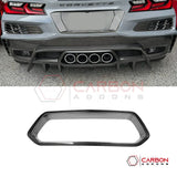 C8 Z06/ERay Corvette Carbon Fiber Rear Bumper Diffuser Exhaust Tail Pipe Surround Trim Cover