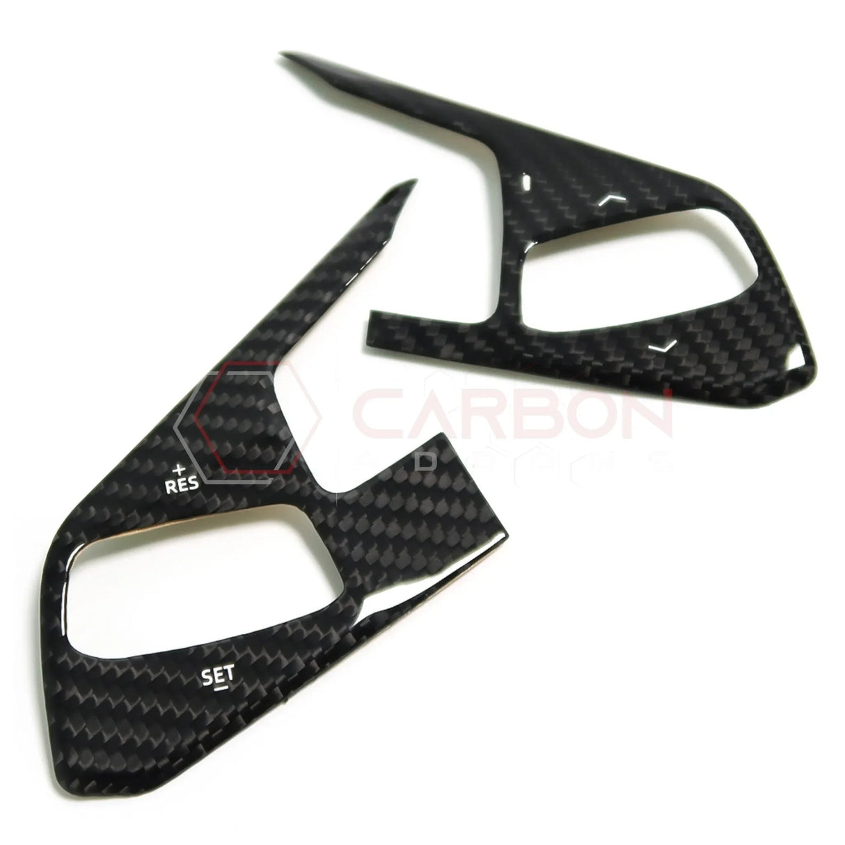 C8 Corvette Real Carbon Fiber Steering Wheel Button Trim Covers | Interior Overlay (2020–2026)