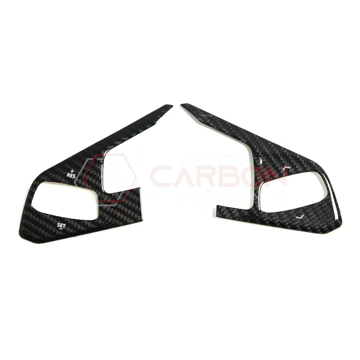 C8 Corvette Real Carbon Fiber Steering Wheel Button Trim Covers | Interior Overlay (2020–2026)
