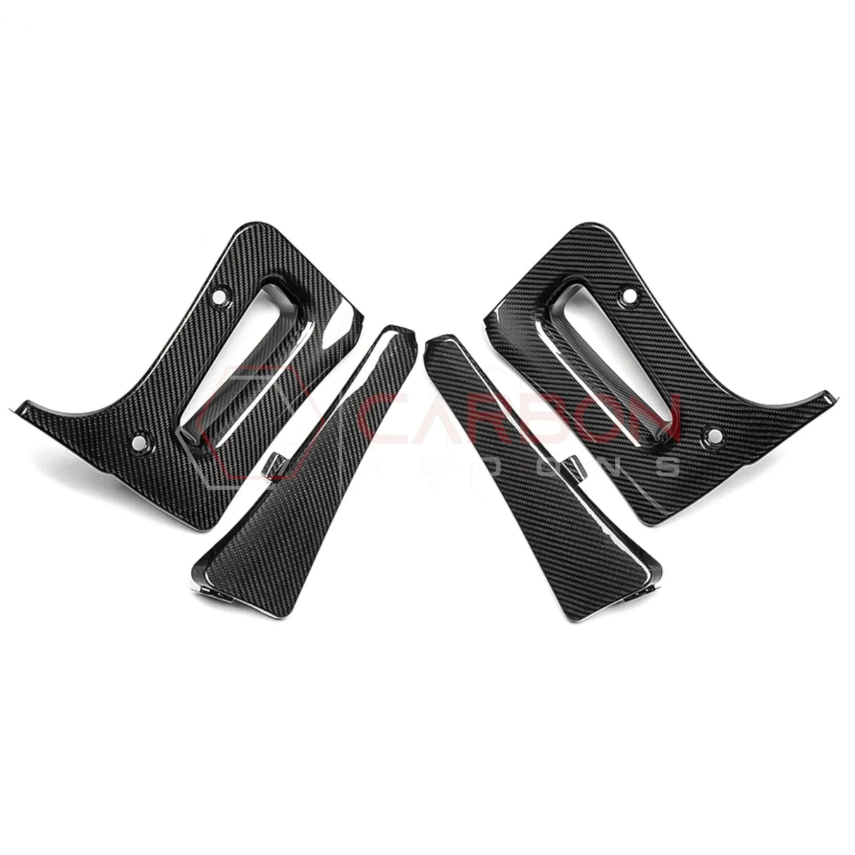 C8 Corvette Z06 & E-Ray 2022-20256 Extended Splash Guards | 4pcs Real Carbon Fiber Mud Flaps Set