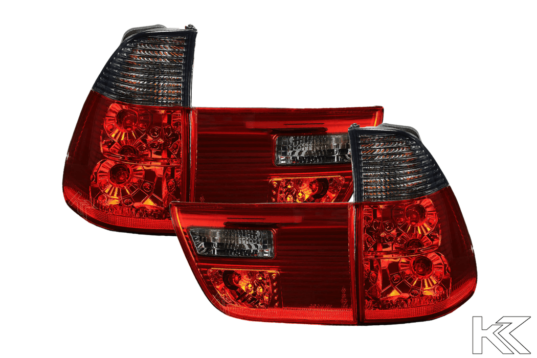 BMW X5 Red/Smoke OEM Style Tail Lights (00-06) - K2 Industries