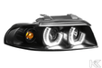 Audi A4 B5 Multi-Color Halo - Black DRL Headlights (96-01) - K2 Industries