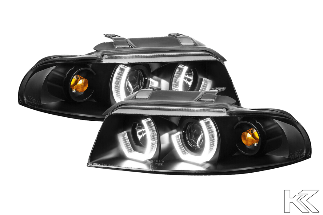 Audi A4 B5 Multi-Color Halo - Black DRL Headlights (96-01) - K2 Industries