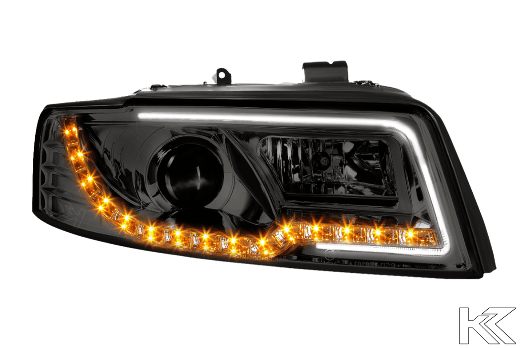 Audi A4 Chrome Smoked DRL LED Headlights (02-05) - K2 Industries