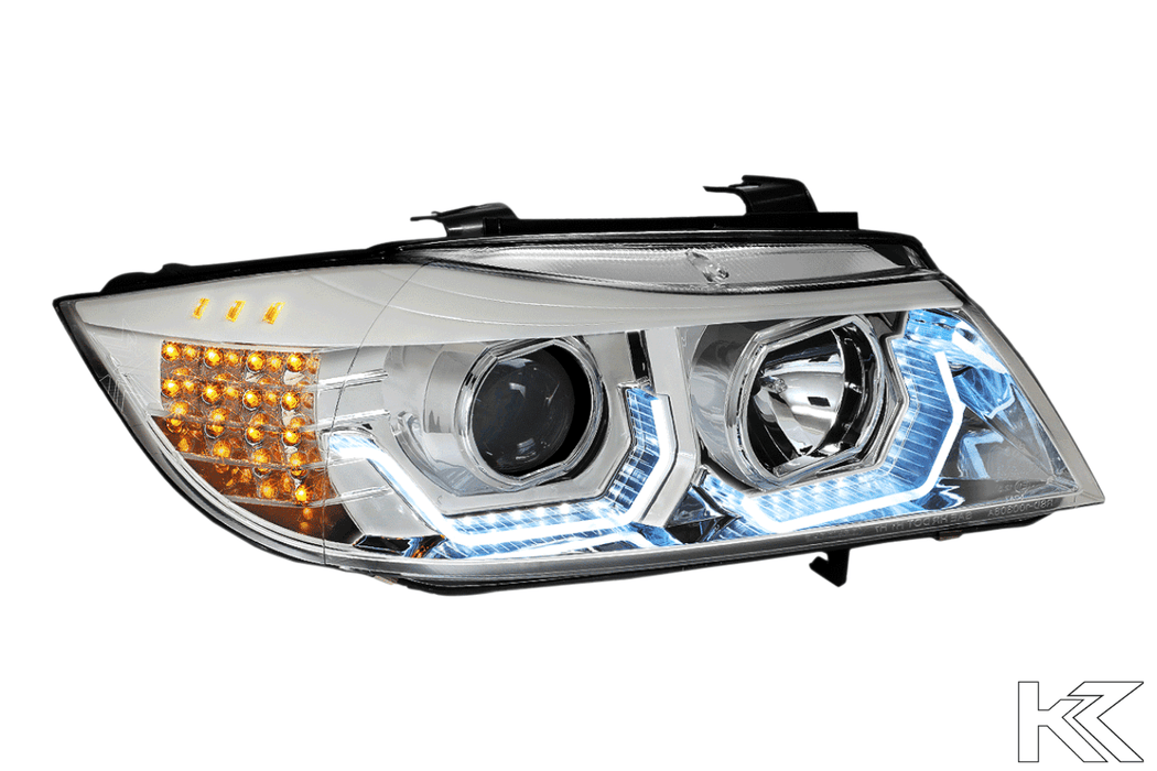 BMW 3-Series E90 Chrome 3D LED Halo Headlights -V2 - K2 Industries