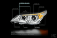 BMW 5-Series E60 Chrome 3D LED Halo Headlights (04-07) -V2 - K2 Industries