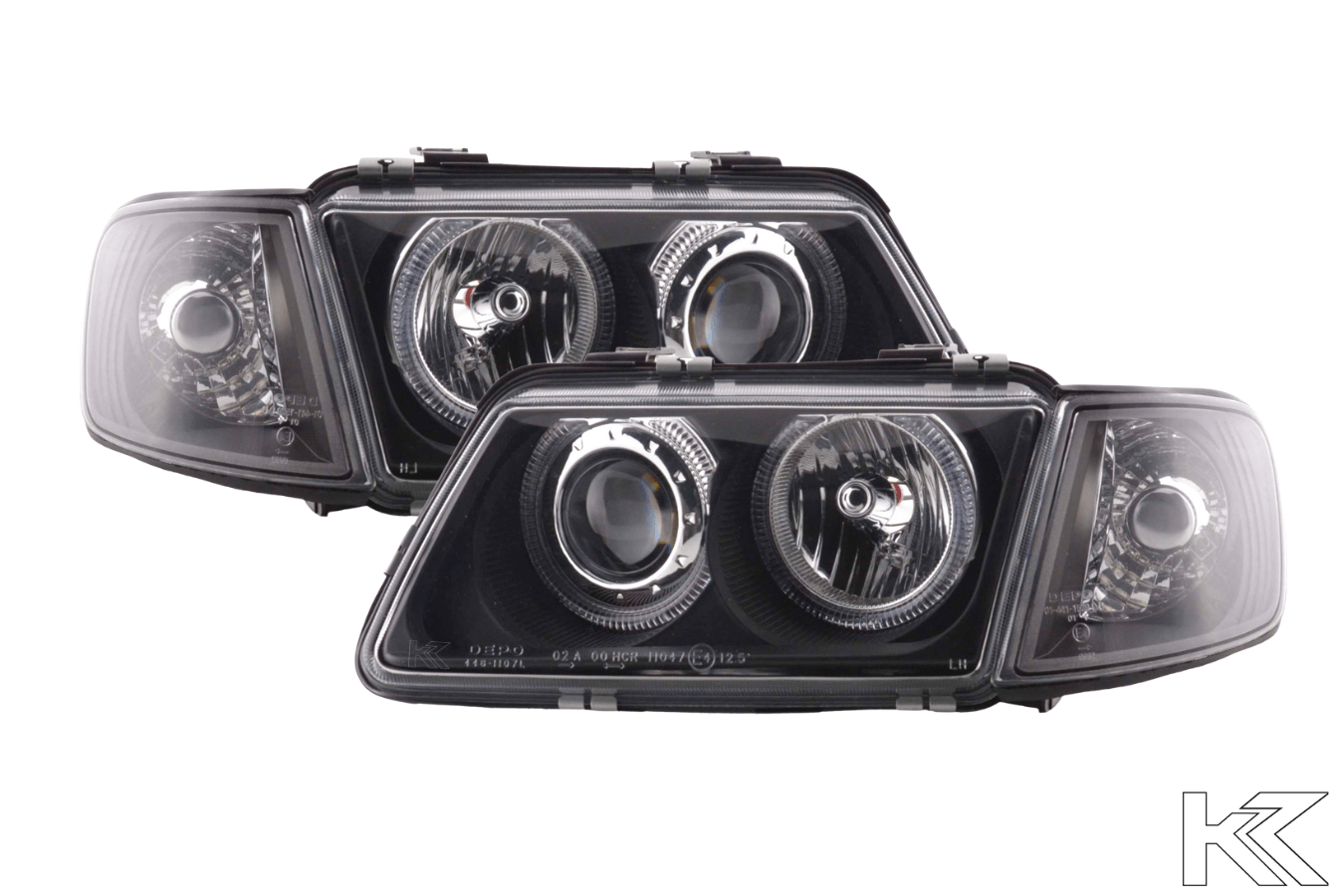 Audi A3 (8L) Black Angel Eye Headlights (1996-2000) - K2 Industries
