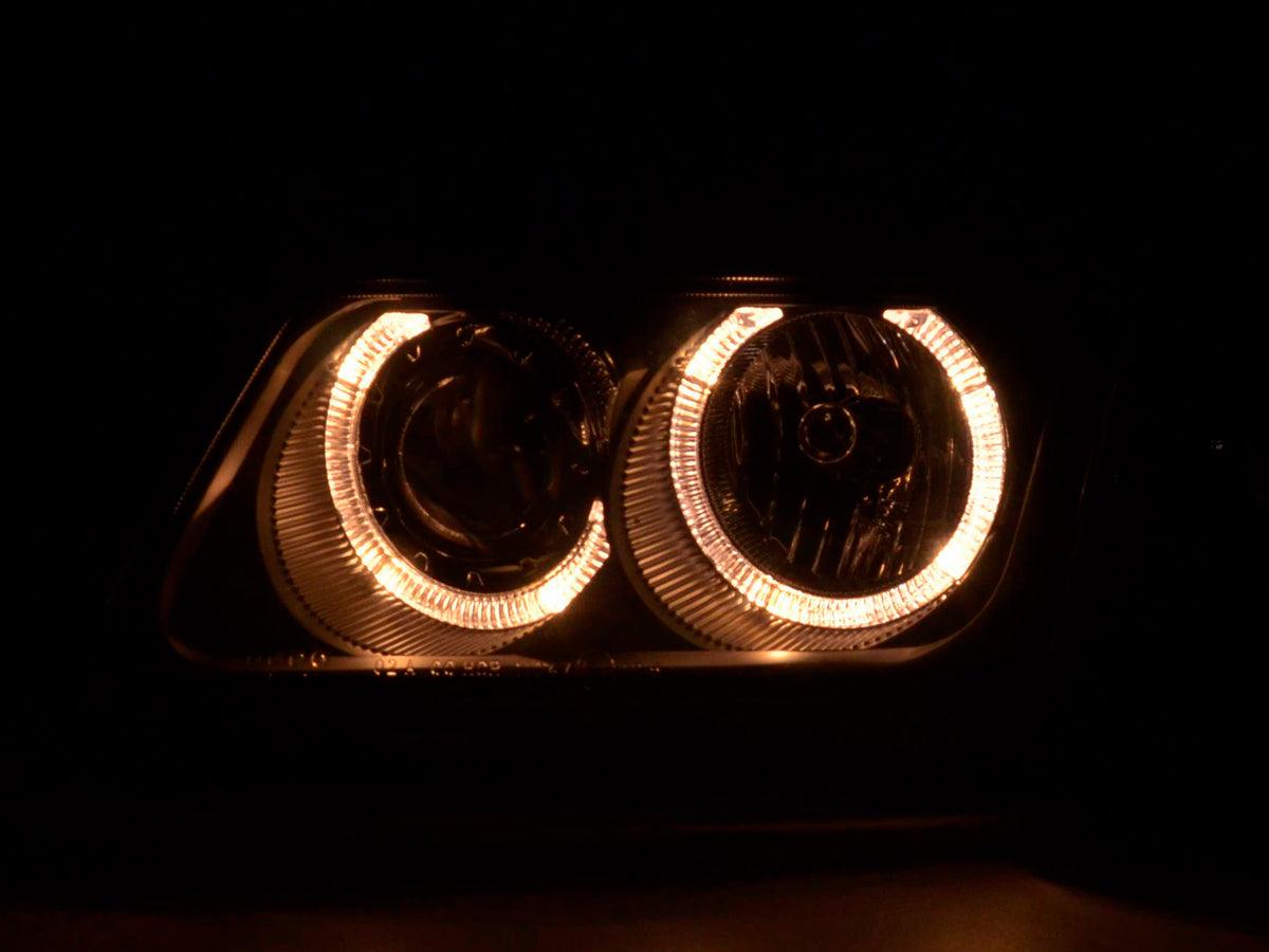 Audi A3 (8L) Black Angel Eye Headlights (1996-2000) - K2 Industries