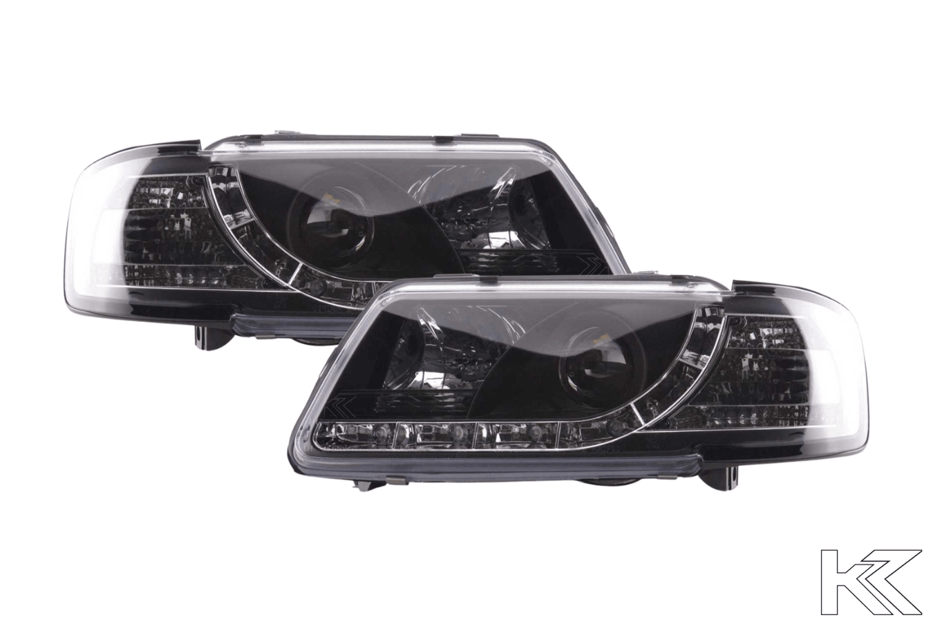 Audi A3 (8L) Black LED Headlights with Daytime Running Lights  (1996-2000) - K2 Industries