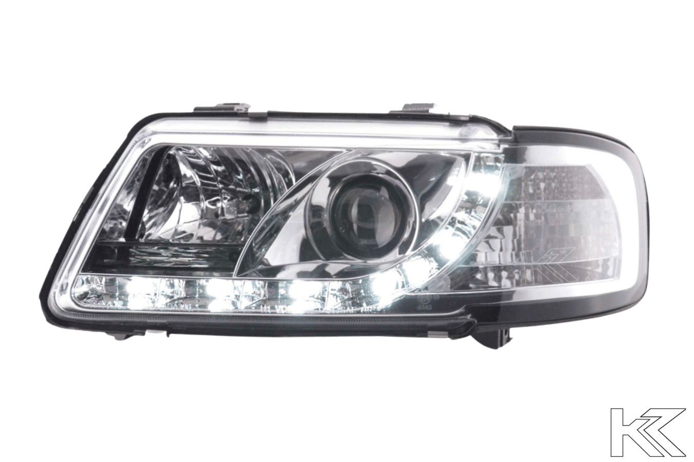 Audi A3 (8L) Chrome LED Headlights with Daytime Running Lights  (1996-2000) - K2 Industries