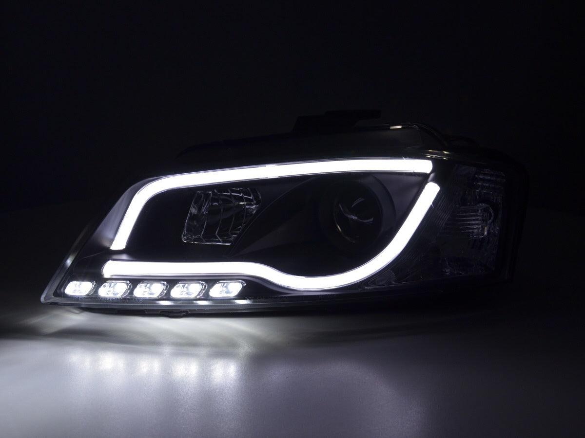 Audi A3 (8P 8PA) Black LED Headlights with Daytime Running Lights (2008-2012) - K2 Industries