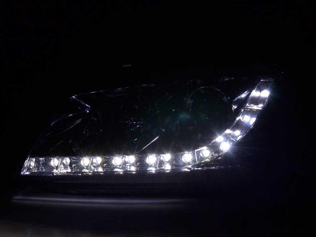 Audi A3 (8P / 8PA) Chrome LED Headlights with Daytime Running Lights (2003 - 2007) - K2 Industries