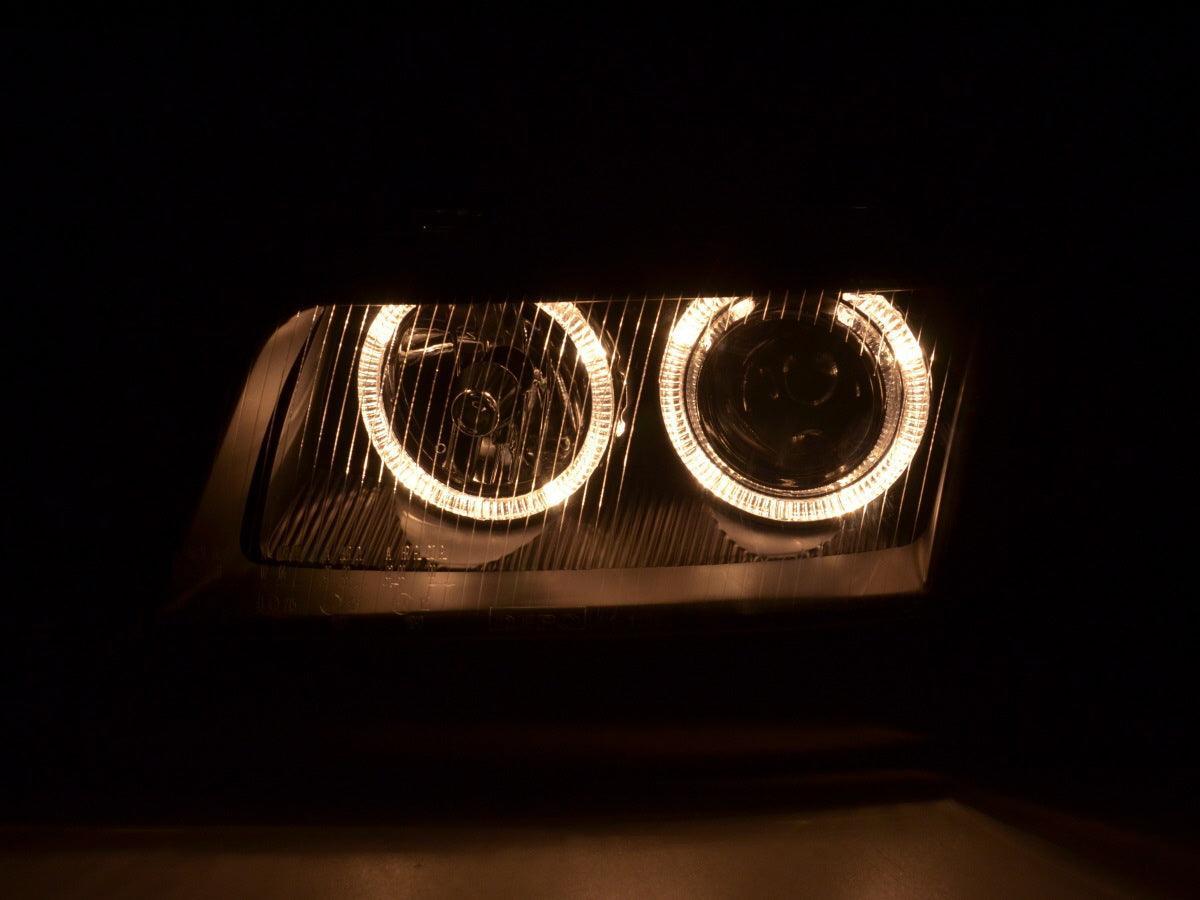 Audi A4 (B5 8D) Black Angel Eye Headlights (1995-1999) - K2 Industries