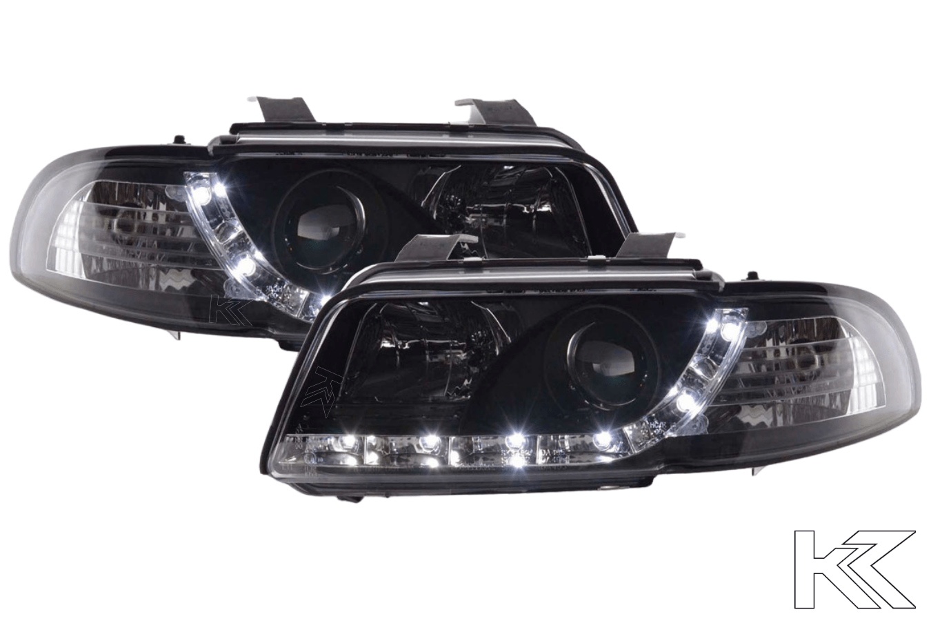 Audi A4 (B5 8D) Black LED Headlights with Daytime Running Lights (1995-1999) - K2 Industries