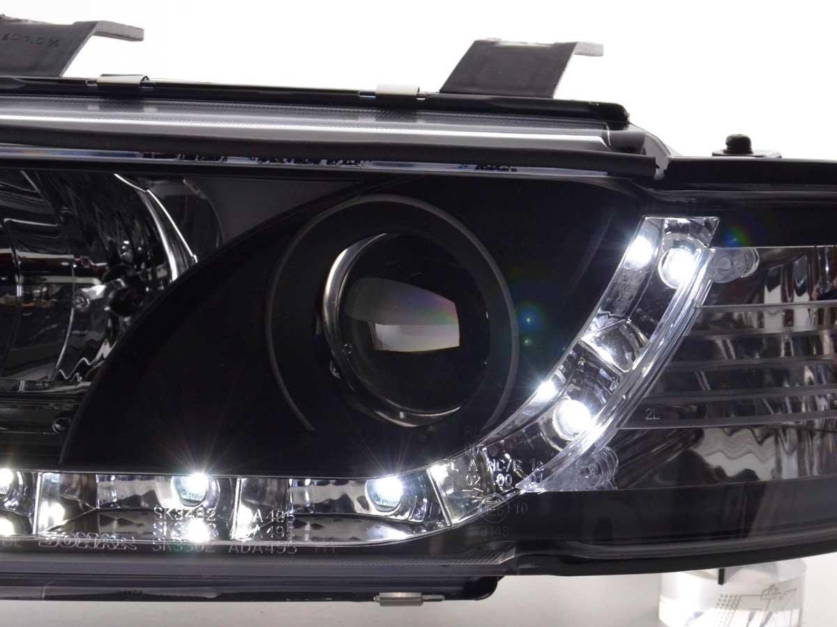 Audi A4 (B5 8D) Black LED Headlights with Daytime Running Lights (1995-1999) - K2 Industries