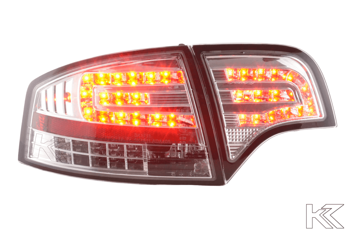 Audi A4 (B7/8E) Sedan Chrome Clear LED Taillights Set (2004-2007) - K2 Industries