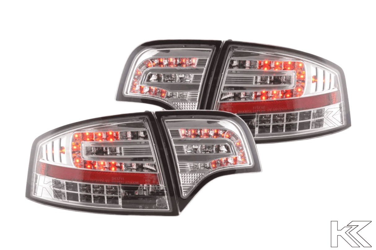 Audi A4 (B7/8E) Sedan Chrome Clear LED Taillights Set (2004-2007) - K2 Industries