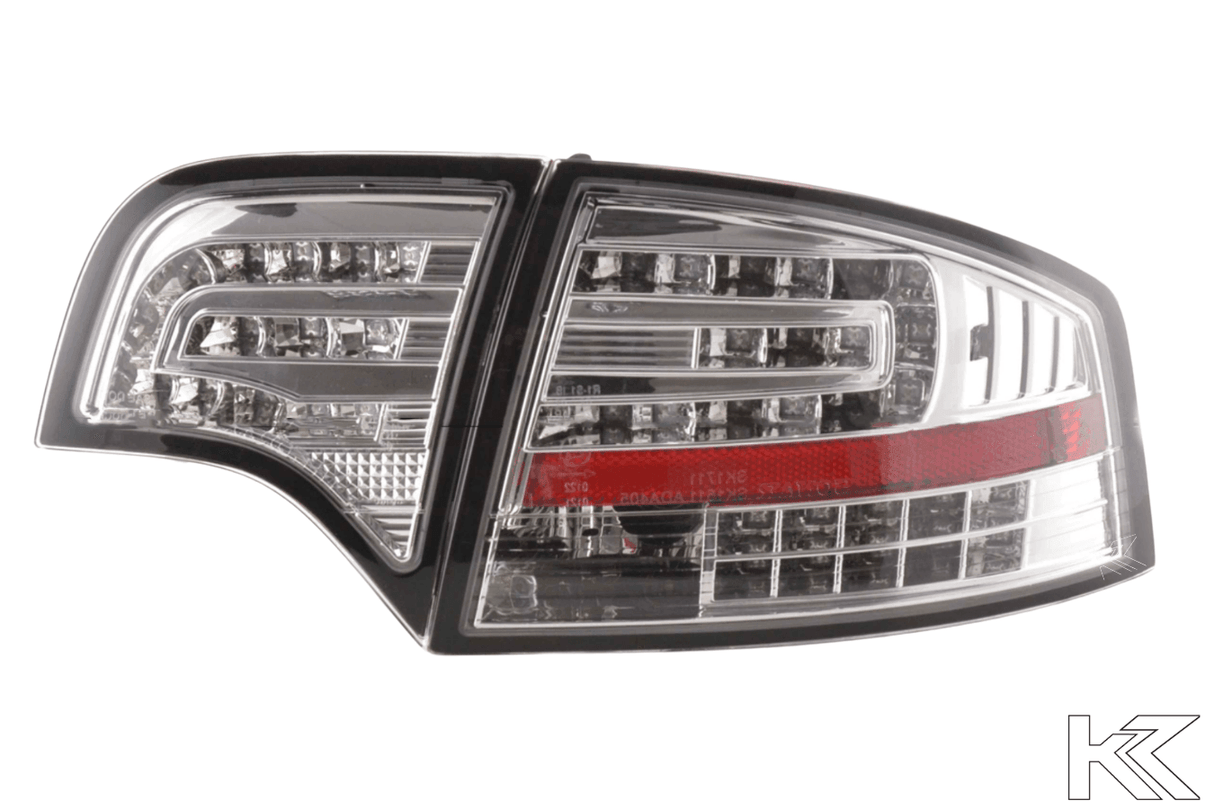 Audi A4 (B7/8E) Sedan Chrome Clear LED Taillights Set (2004-2007) - K2 Industries