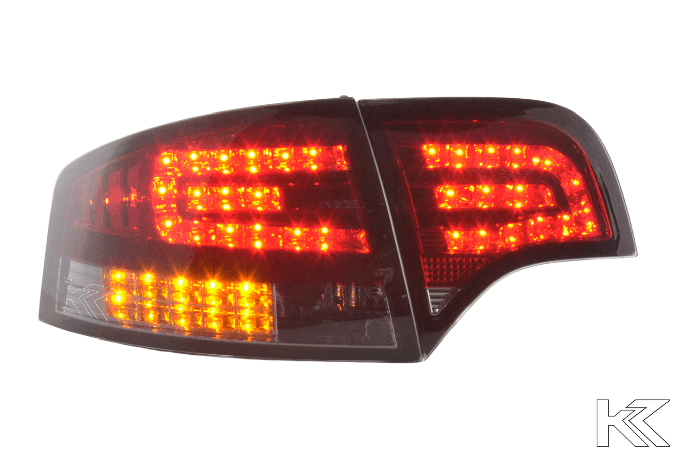 Audi A4 (B7/8E) Sedan Red Smoke LED Taillights Set w/ LED Indicators (2004-2007) - K2 Industries