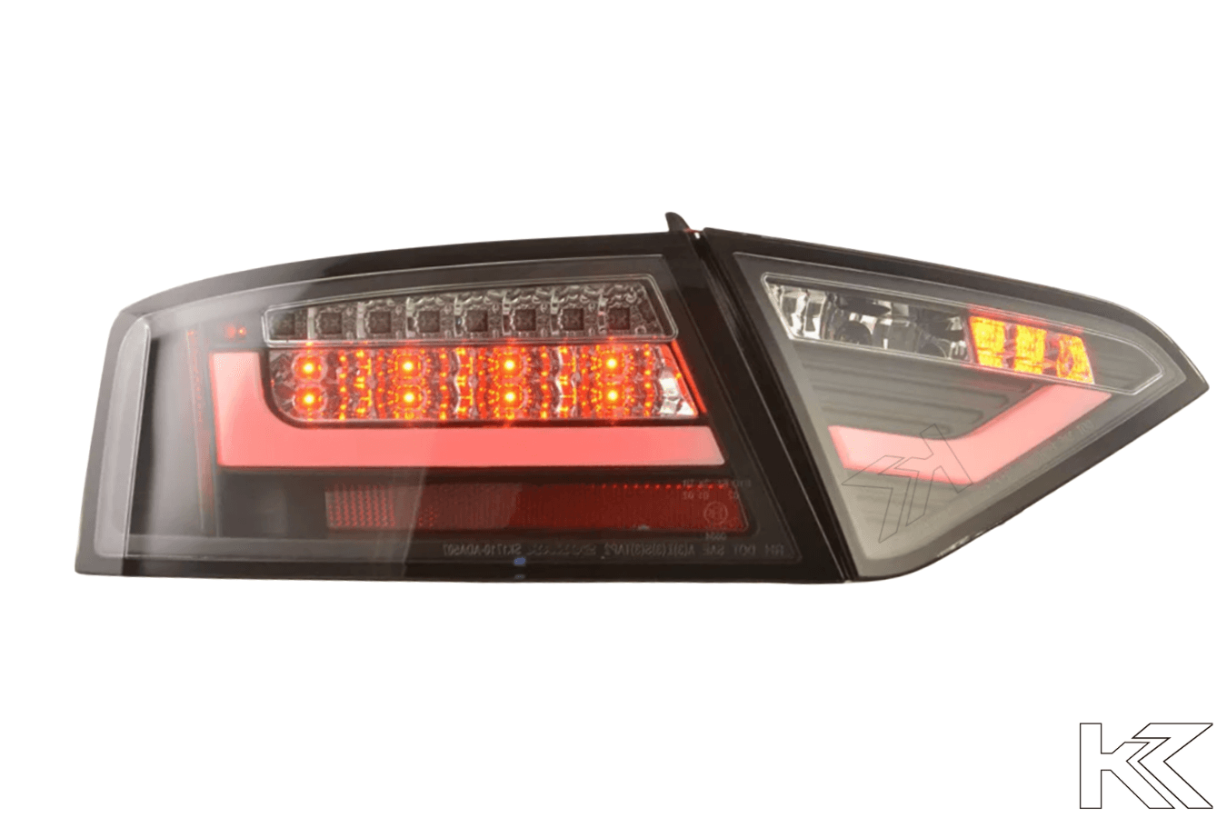 Audi A5 (B8 - 8T) Coupe Black Clear LED Bar Taillights (2007-2011)- For Halogen Models - K2 Industries