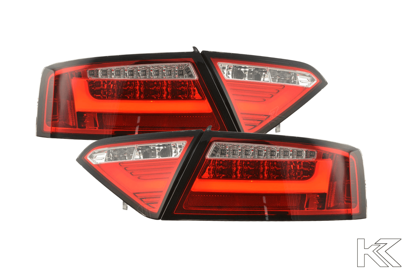 Audi A5 (B8-8T) Coupe Red LED LightBar Taillights (2007-2011) - For Halogen Models - K2 Industries