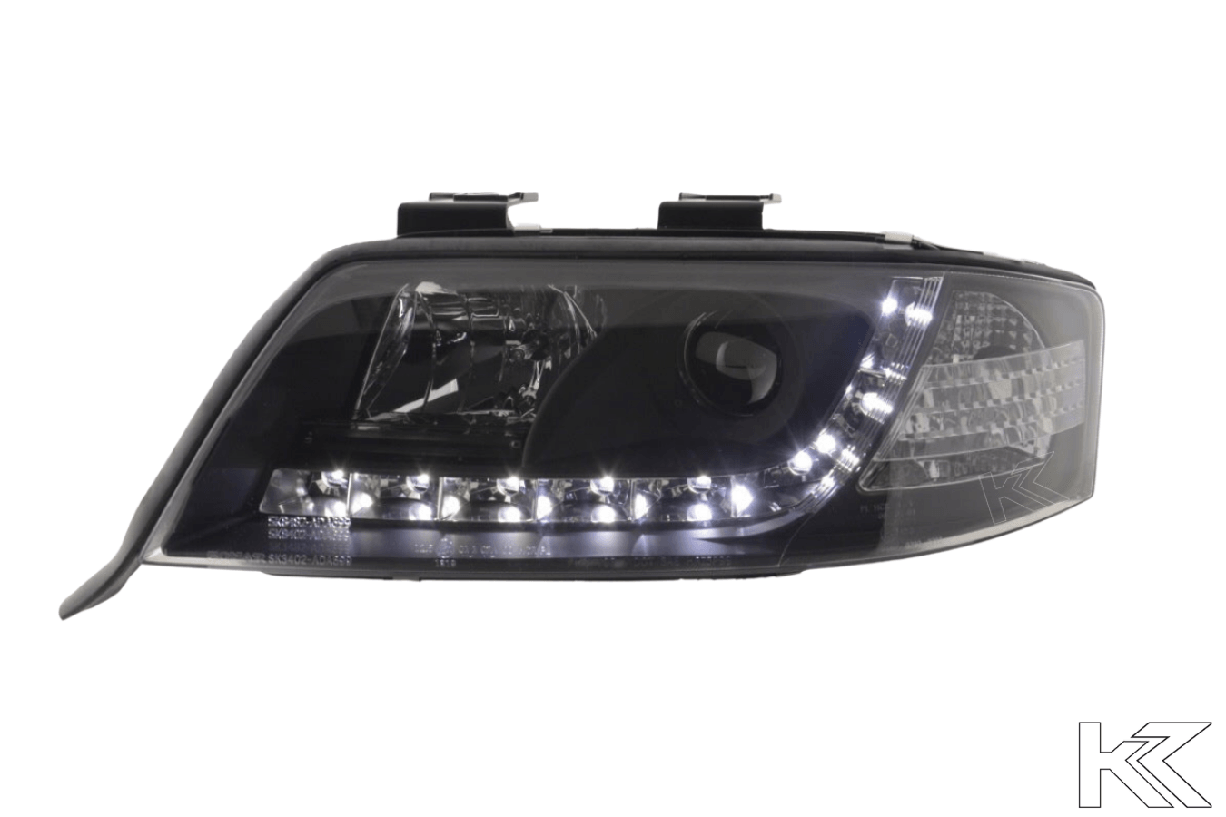 Audi A6 (C5 4B) Black LED Headlights with Daytime Running Lights (1997-2001) - K2 Industries