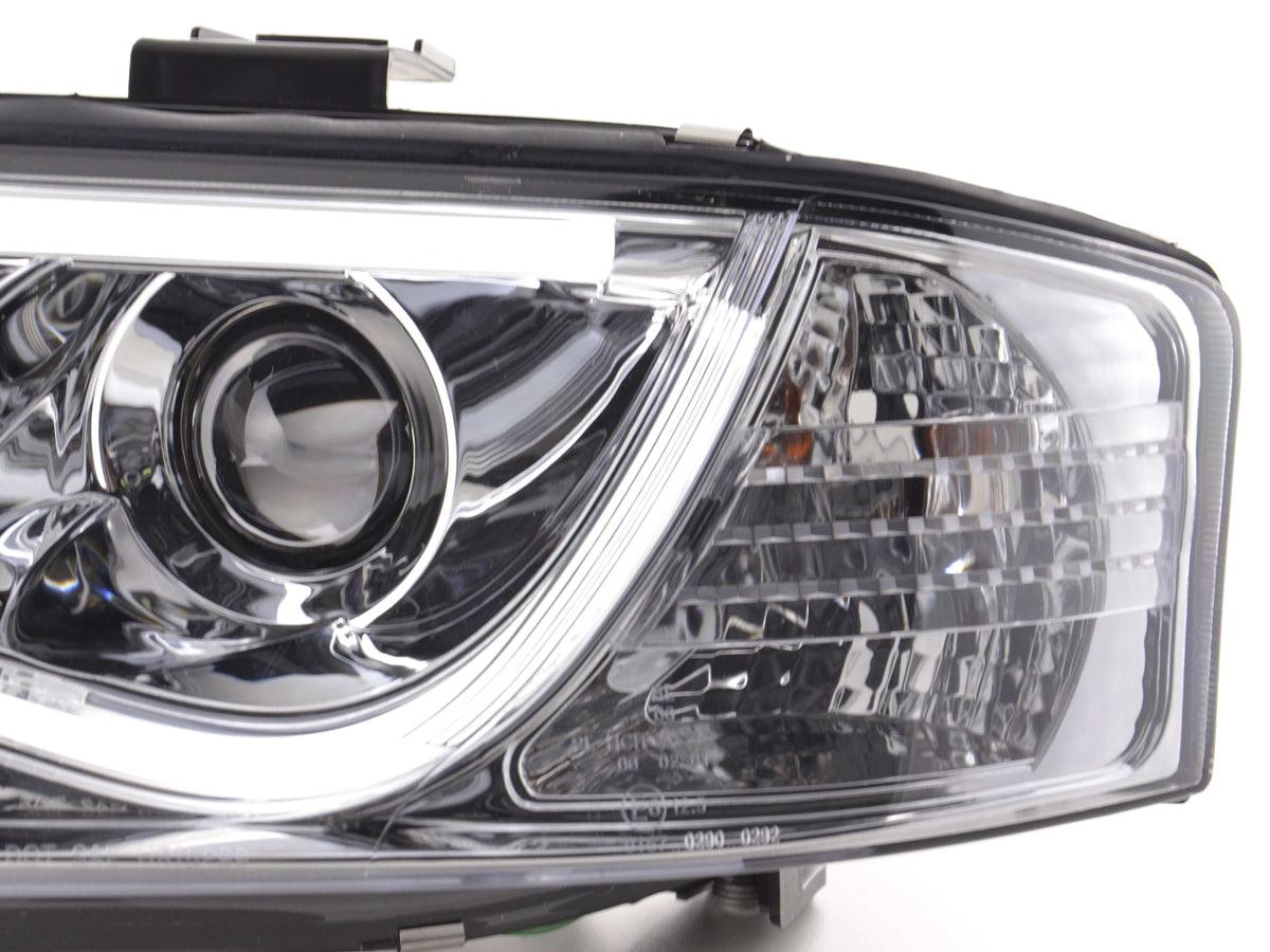 Audi A6 (C5 4B) Chrome LED Headlights with Daytime Running Lights (1997-2001) - With R87 approval - K2 Industries