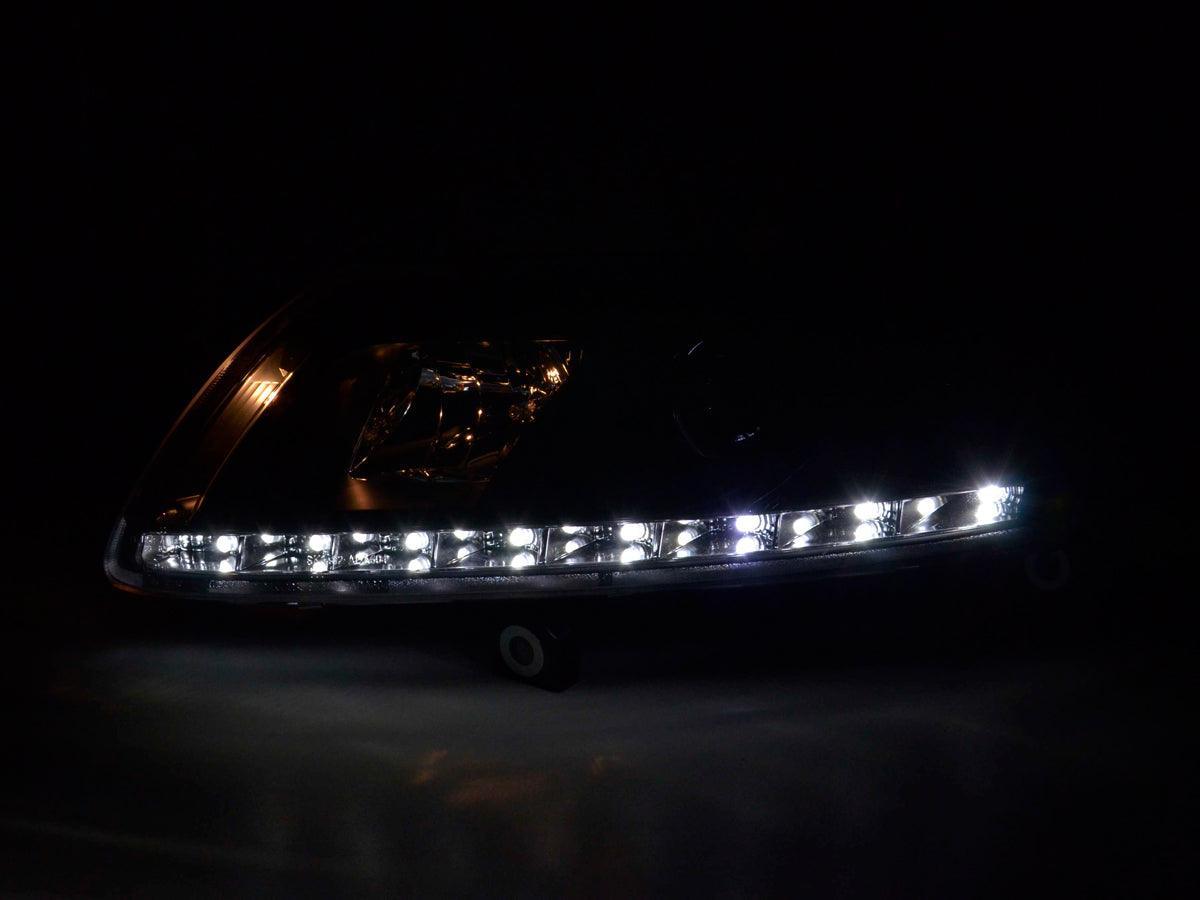 Audi A6 (C6 4F) Black Xenon LED Headlights with Daytime Running Lights (2004-2008) - K2 Industries