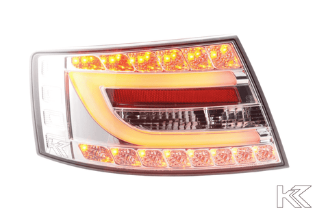 Audi A6 (C6/4F) Sedan Chrome Clear LED Taillights Set (2004-2008) - K2 Industries