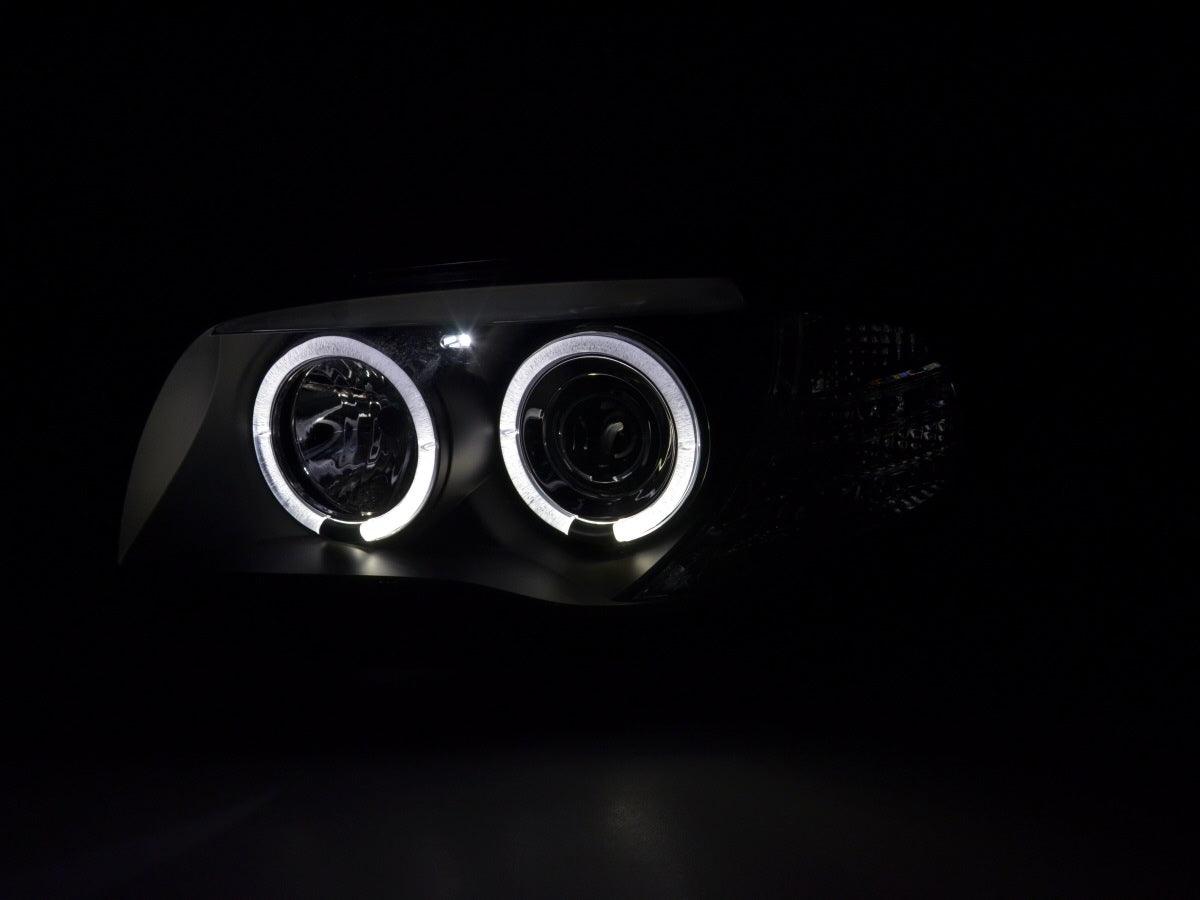 BMW 1-series E81 E82 E87 E88 Black Angel Eyes Headlight Set (2004-2011) - K2 Industries