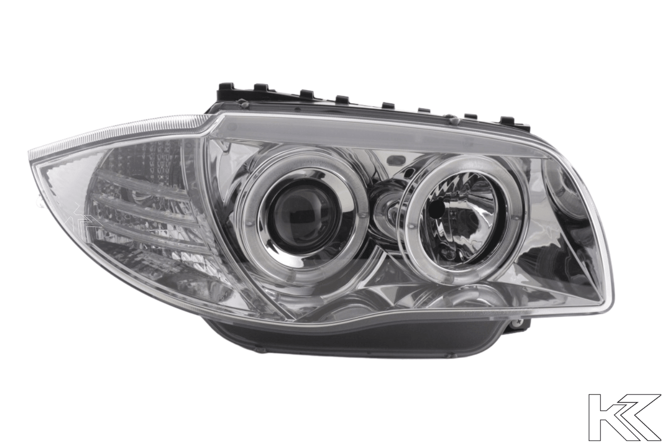BMW 1-series E81 E82 E87 E88 Chrome Angel Eyes Headlight Set (2004 to 2011) - K2 Industries