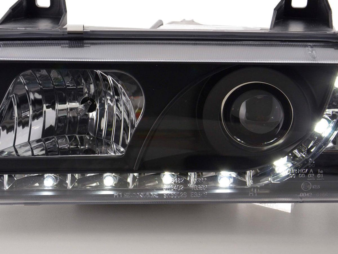 BMW 3series E36 Coupe Black LED Headlights with Daytime Running Light