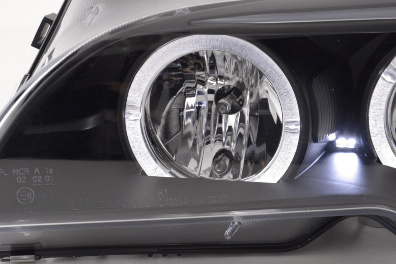 BMW 3-series E46 Coupe/Convertible Black Xenon Angel Eyes Headlights (2003-2005) - K2 Industries