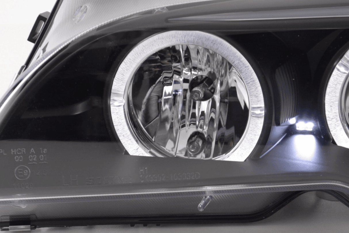 BMW 3-series E46 Coupe/Convertible Black Xenon Angel Eyes Headlights (2003-2005) - K2 Industries