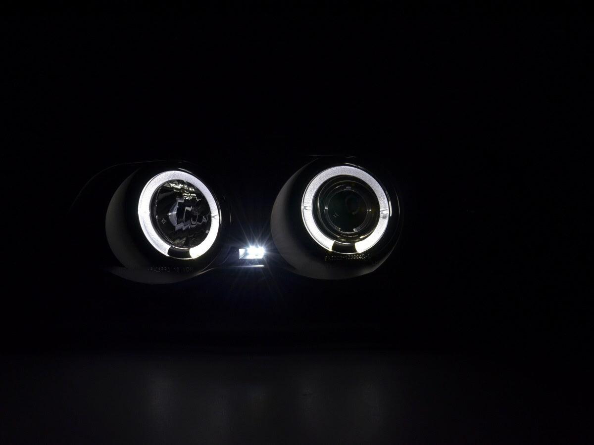 BMW 3-series E46 Sedan/Touring Black Angel Eyes Headlight Set (1998-2001) - K2 Industries