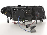 BMW 3-series E46 Sedan/Touring Black Angel Eyes Headlight Set (2002-2005) - K2 Industries